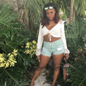 Forever 21 lace up crop top